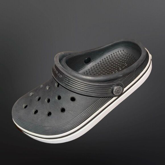 Little Kids Unisex Off Crocs Court Black Clogs Slip On Size C12 - Picture 9 of 9